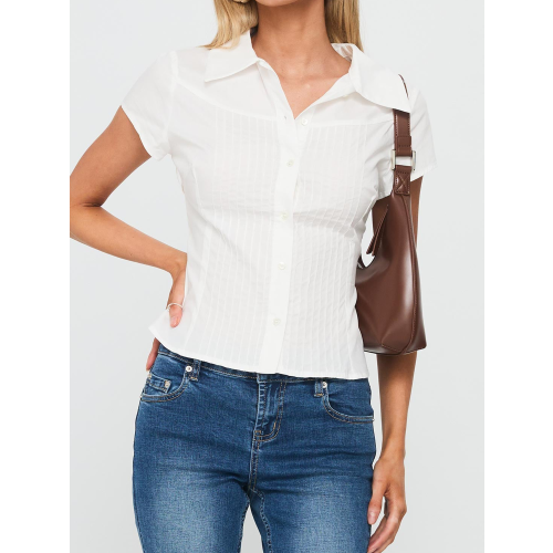(M, White) Chemise d'été élégante le week-end. 2