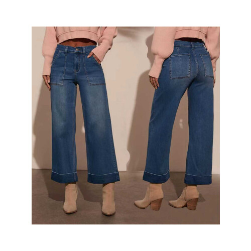 (XL, Blue) Γυναικείο τζιν σε και τσέπες 1