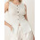(M, White) Débardeur en maille ajustée, boutonné 7