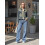 (XL, Blue) Chaquetas vaqueras de aspecto casual. 4