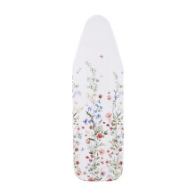 SHERWOOD Ironing Board Cover 124 x 38cm 100% Cotton Cover with Thick Felt Resists Scorching and Staining Adjustable Size Iron Board Cover (Flowers and