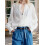 (M, White) Chemises amples à blouse d'automne 7
