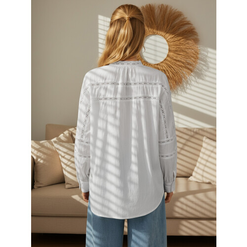 (M, White) Chemises amples à blouse d'automne 1