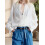 (M, White) Chemises amples à blouse d'automne 6