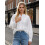 (M, White) Chemises amples à blouse d'automne 12