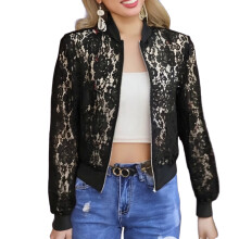 (M, Black) Cardigan transparent cu la modă.