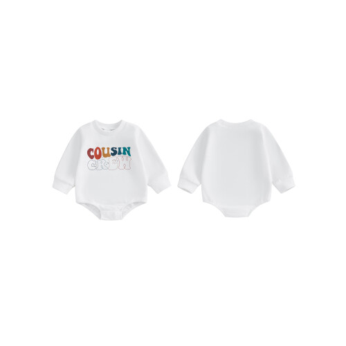 (3-6 Months, White) Romper Buachaillí Cailíní Coilear Nuabheirthe 1