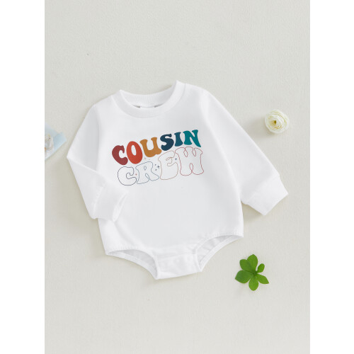 (3-6 Months, White) Romper Buachaillí Cailíní Coilear Nuabheirthe 2