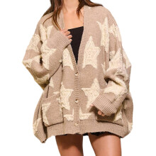 (XL, Light Brown) Gilet cardigan d'automne en maille