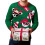 (S, Green Men) Pull de Noël motif cerf 1