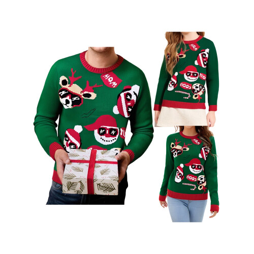 (4-5 Years, Green Kids) Pull de Noël motif cerf 2