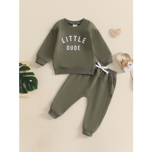 (2-3 Years, Army Green) Χειμερινή Στολή Μωρού 2 Τεμάχια 2