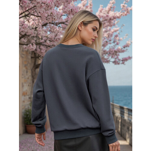 (S, Dark Grey) Felpa donna con e autunno. 1