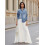 (L, Blue) Camisa vaquera mujer, con bolsillos. 4