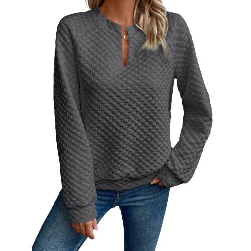 (L, Dark Grey) Sweat-shirt ample à et l'automne.