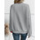 (L, Light Grey) Sweat-shirt ample à et l'automne. 6