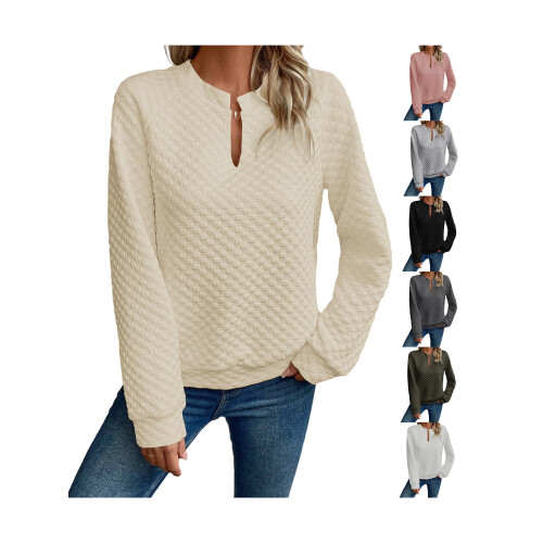 (L, White) Sweat-shirt ample à et l'automne. 2