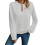 (L, White) Sweat-shirt ample à et l'automne. 1