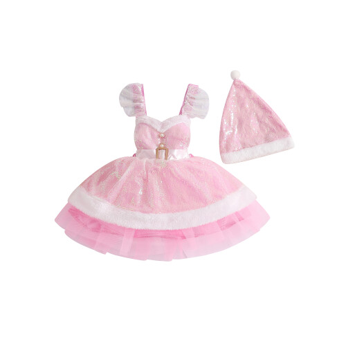 (18-24 Months, Pink) Παιδικό Χριστουγεννιάτικο Φόρεμα για Cosplay