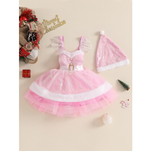 (2-3 Years, Pink) Παιδικό Χριστουγεννιάτικο Φόρεμα για Cosplay 2