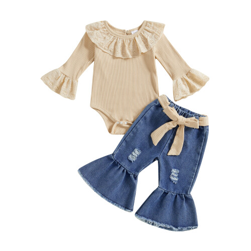 (6-9 Months, Khaki) Ensemble 2 pièces d'automne tout-petits