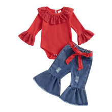 (3-6 Months, Red) Ensemble 2 pièces d'automne tout-petits