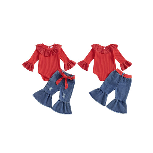 (3-6 Months, Red) Ensemble 2 pièces d'automne tout-petits 1