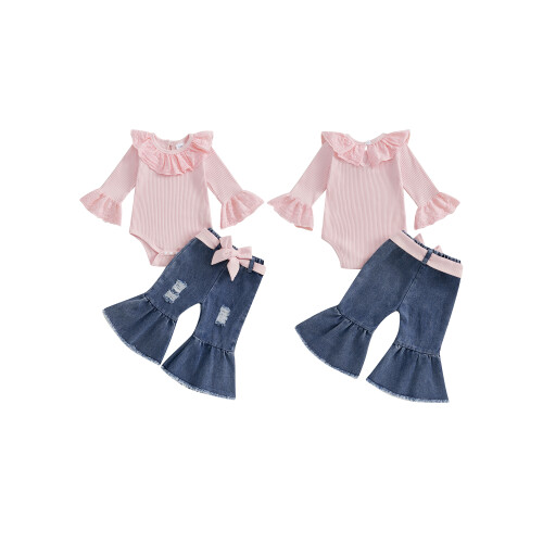 (3-6 Months, Pink) Ρούχα 2 τεμαχίων φθινοπωρινά ρούχα. 1