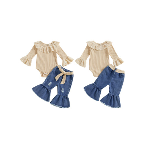 (6-9 Months, Khaki) Ensemble 2 pièces d'automne tout-petits 1
