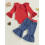 (3-6 Months, Red) Ensemble 2 pièces d'automne tout-petits 6