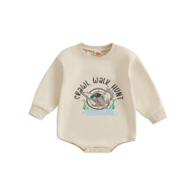 (3-6 Months, Apricot) Combinaison-sweat bébé garçon, imprimé canard, col rond, manches longues, idéale automne/hiver.