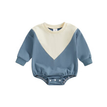 (3-6 Months, Light Blue) Combinaison-sweat pour bébé garçon, manches longues, couleurs contrastées, tenue d'automne.