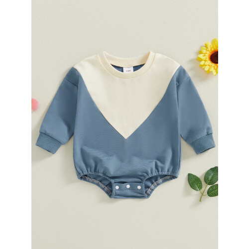 (6-12 Months, Light Blue) Babyjongen sweatshirt romper de herfst. 2