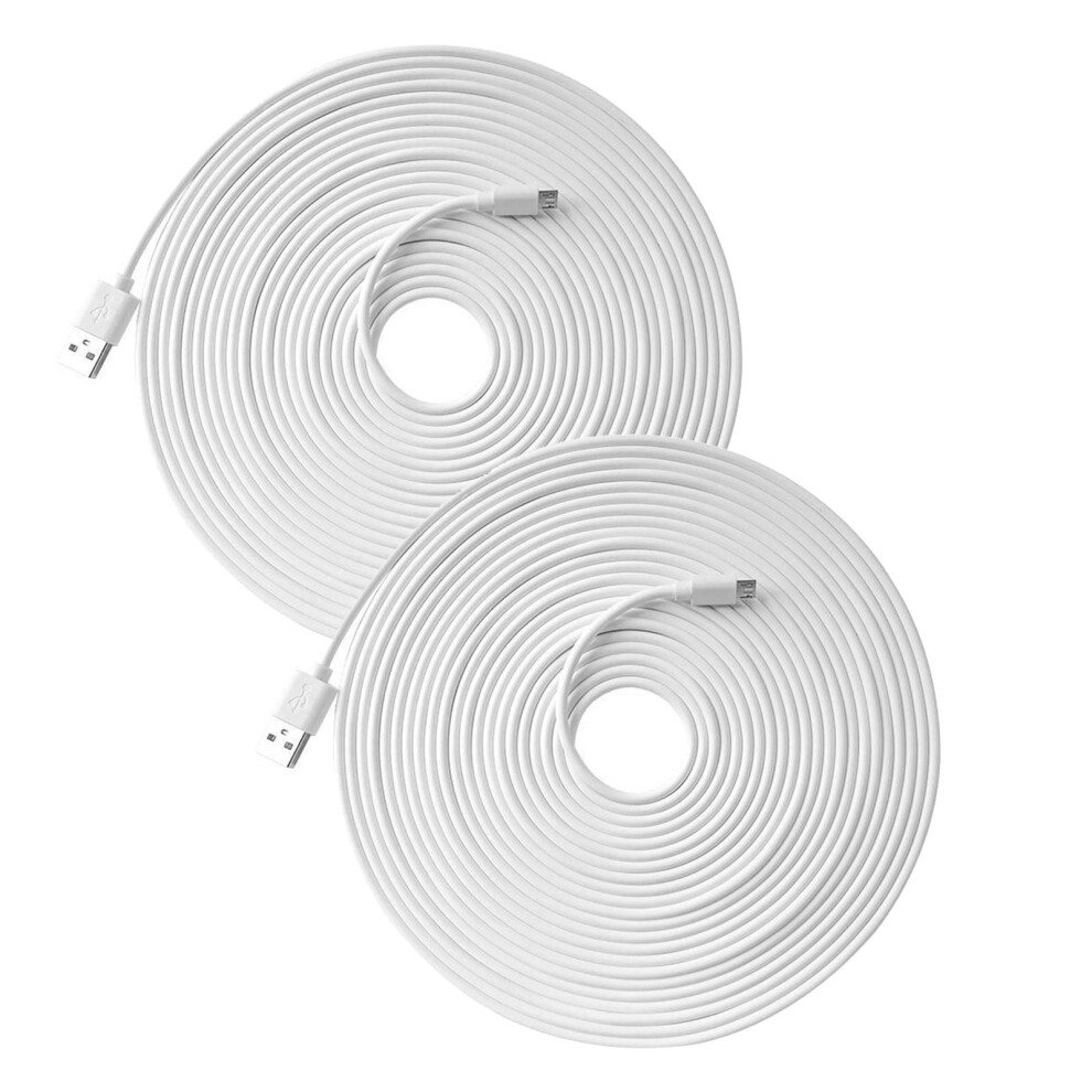 2 Pack 23Ft Power Extension Cable Compatible With Wyze Cam Pan, V3, Pan V2, Yi Dome, Nest Cam, Cloud Cameras 9402001917362