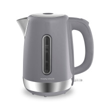 Morphy Richards Equip Kettle, 1.7L, 3Kw Rapid boil, Removable Limescale Filter, Easy View Water Gauge, Stainless Steel Case, Grey, 102787