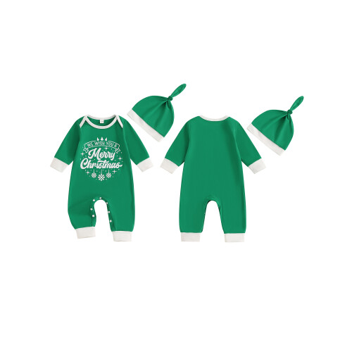 (3-6 Months, Green) Σετ Χριστουγεννιάτικων Ρούχων με Γράμματα 1