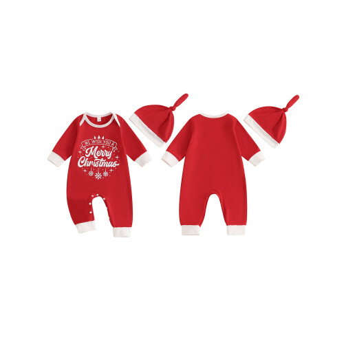 (6-9 Months, Red) Σετ Χριστουγεννιάτικων Ρούχων με Γράμματα 1