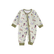 (3-6 Months, Gray) Combinaison bébé garçon zip, imprimé canard mignon, manches longues, tenue décontractée automne.