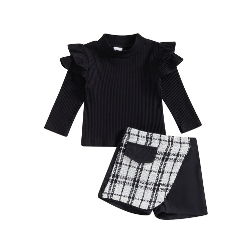(18-24 Months, Black) Φθινοπωρινά ρούχα κοριτσιών, με φούστες