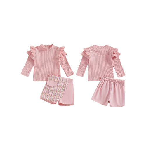 (2-3 Years, Pink) Φθινοπωρινά ρούχα κοριτσιών, με φούστες 1