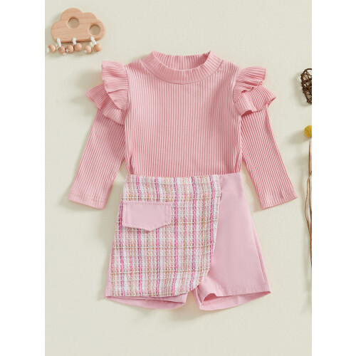 (6-12 Months, Pink) Φθινοπωρινά ρούχα κοριτσιών, με φούστες 2