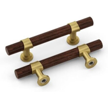 10-Pack Gold Wood-Grain Cabinet Pulls 5" Centre-to-Centre