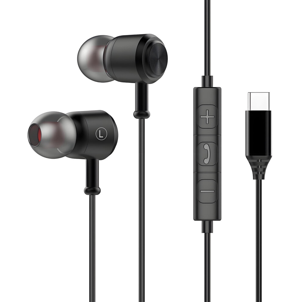Usb-C Wired In-Ear Headphones With Mic And Volume Control 913466077076