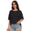 Top da donna a maniche corte con scollo rotondo, camicie estive 3