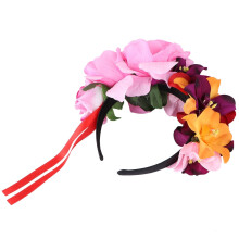 FRCOLOR Bruidsmeisje Bloemen Hoofdband Haaraccessoire Roze Polyester 1 stuk