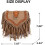 Γυναικεία τσάντα ώμου Boho με vintage τσαντάκι Hobo, σουέτ με κρόσσια, μποέμικη τσάντα 6