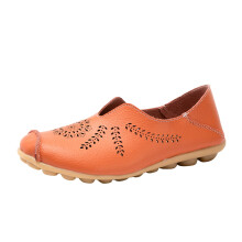 Scarpe da donna con punta a mandorla, comode, sintetiche, traforate, stampate, piatte, casual, mocassini, scarpe leggere39(8)