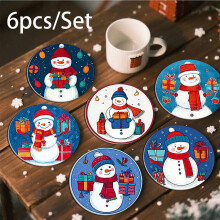 Ensemble de 6 sous-verres de Noël bonhomme de neige résistants à la chaleur