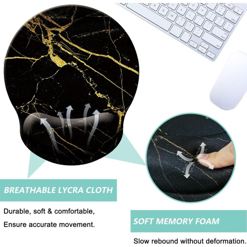 Εργονομικό Mouse Pad με υποστήριξη καρπού από αφρό μνήμης, αντιολισθητική βάση από 2