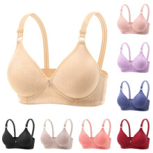 Push-up bh, bh's voor dames zonder beugel, draadloze bh, licht gevoerd, ademend voor dagelijks gebruik, zachte ondersteuning en comfort. Felroze.
